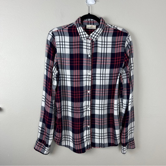 Marine Layer Anita Light Flannel Button Down Plaid Shirt - Picture 2 of 7